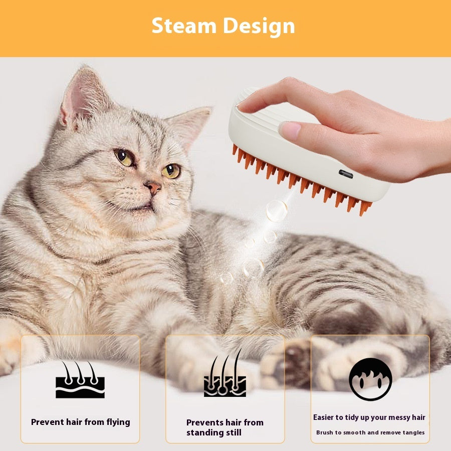 Brosse vapeur rechargeable USB pour animaux de compagnie, peigne de massage à vapeur, outils de toilettage pour chats, produits pour animaux de compagnie