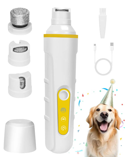 Lime à ongles pour chiens FURBONA avec lumière LED améliorée – Ultra silencieuse, 2 vitesses, rechargeable par USB-C, écran LED intelligent, 3 options de limage, coupe-ongles pour chiens, chats et animaux de toutes tailles