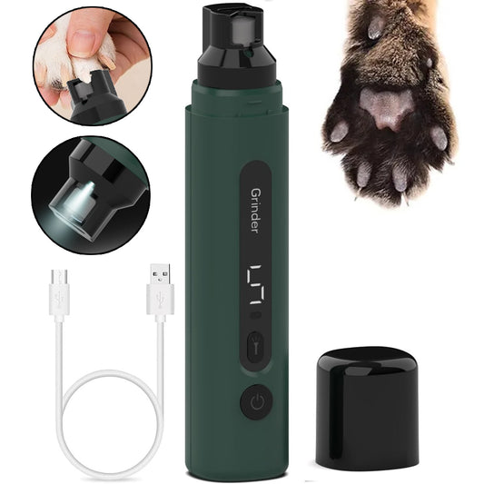 Lime à ongles électrique rechargeable pour chiens et chats, ultra-silencieuse avec 5 vitesses, pour chiens et chats de toutes tailles. Soins des griffes pour animaux de compagnie.