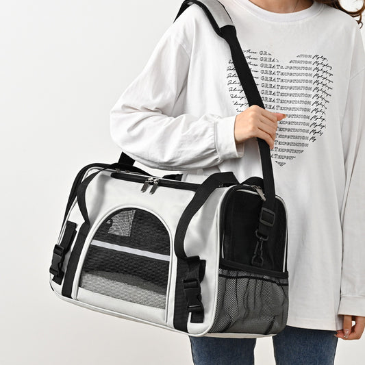 Boîte de transport portable d'extérieur à une épaule en diagonale pour animaux de compagnie