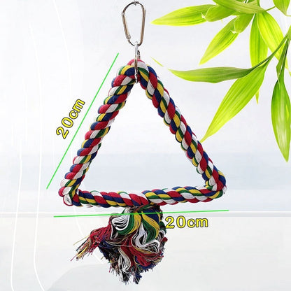 Perroquet avec jouets, anneau de balançoire, échelle aérienne, échelle d'escalade