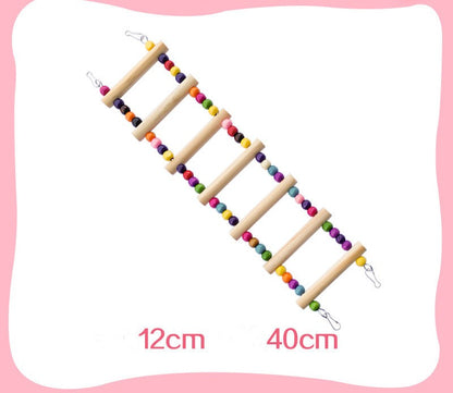 Perroquet avec jouets, anneau de balançoire, échelle aérienne, échelle d'escalade