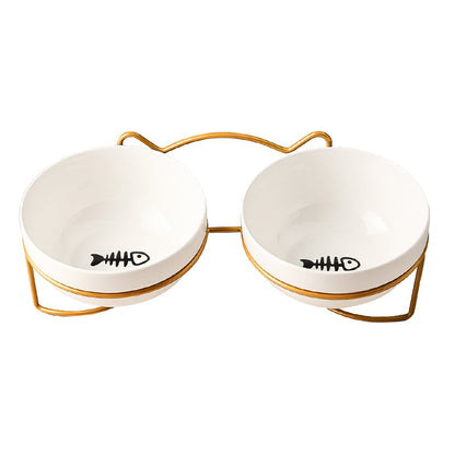 Ceramic Cat Bowl Food Basin Dog Drinking Water