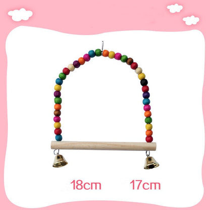 Perroquet avec jouets, anneau de balançoire, échelle aérienne, échelle d'escalade