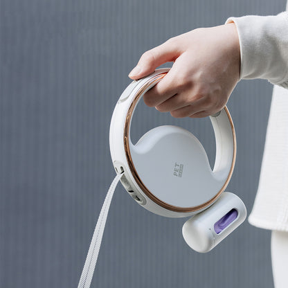 Éclairage automatique et laisse rétractable pour chien