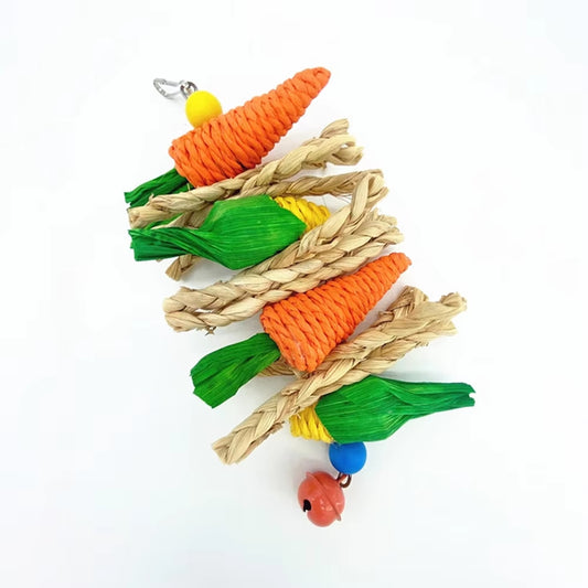 Parrot Toy Hanging Perch Climb Playing Equipment Cage Accessories Bird Bite Toy For Parakeets Macaws Cockatiels Lovebird Finches,