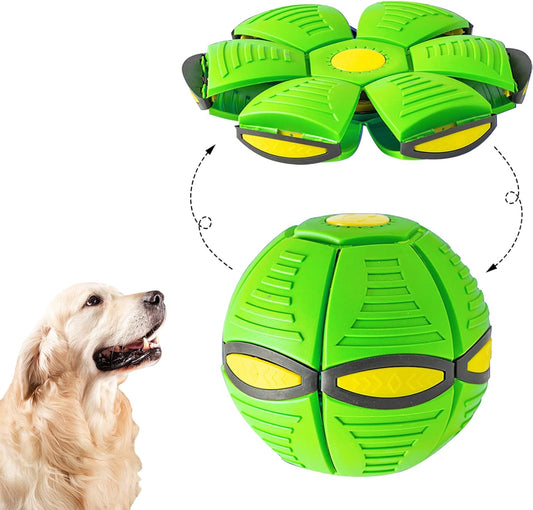 Balle soucoupe volante pour chien avec 6 lumières, jouet d'extérieur pour chien, balle magique à piétiner, jouet pour enfants, balle OVNI magique pour chien.