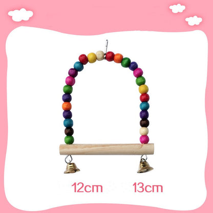 Perroquet avec jouets, anneau de balançoire, échelle aérienne, échelle d'escalade